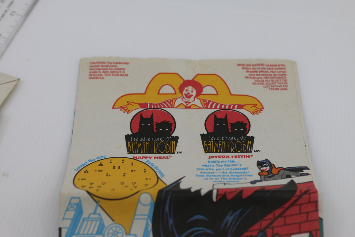 Vintage McDonald’s Happy Meal Batman & Robin Paper Bag 1990s