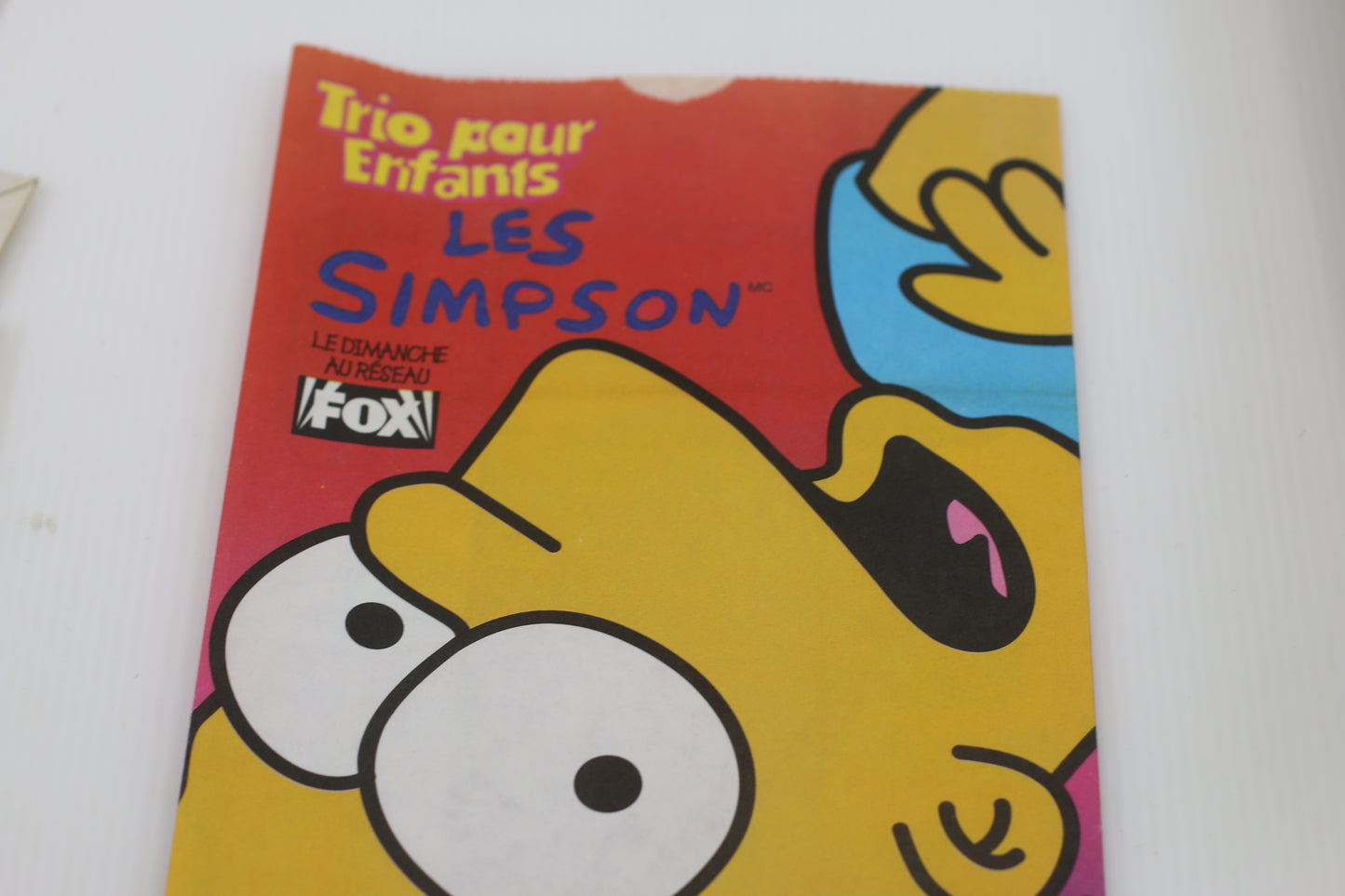Vintage Simpsons Subway Kids Meal Paper Bag Canada 1990s