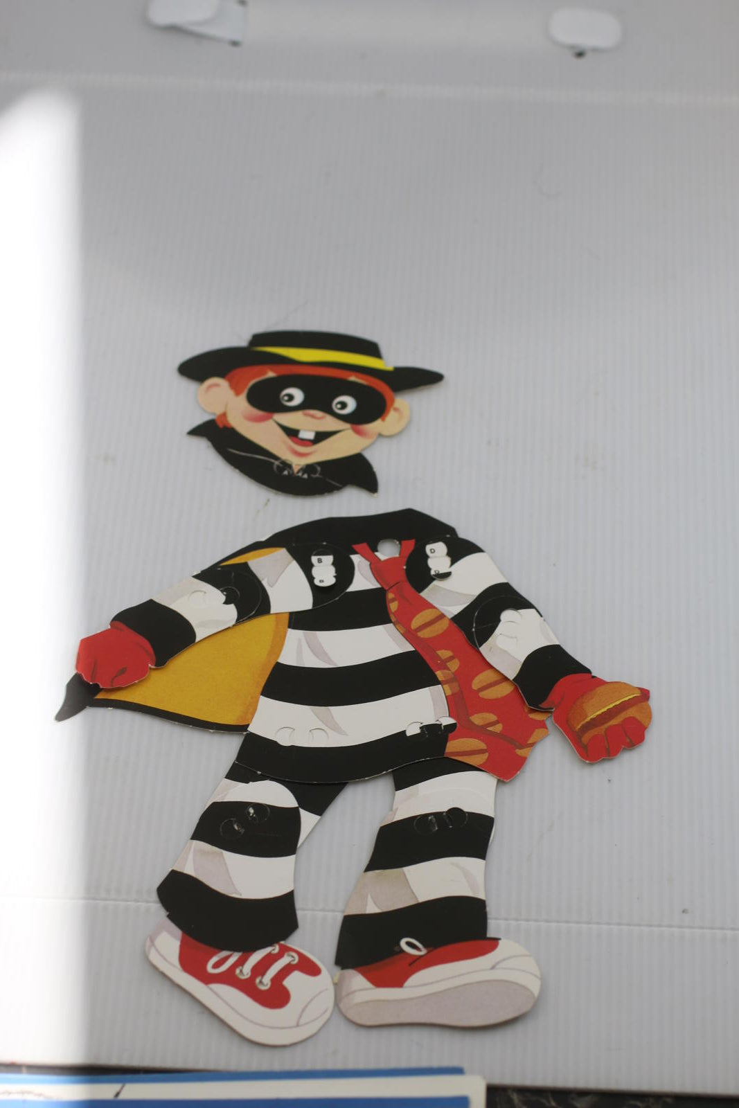 1986 McDonald’s Canada Hamburglar Poseable Cardboard Figure