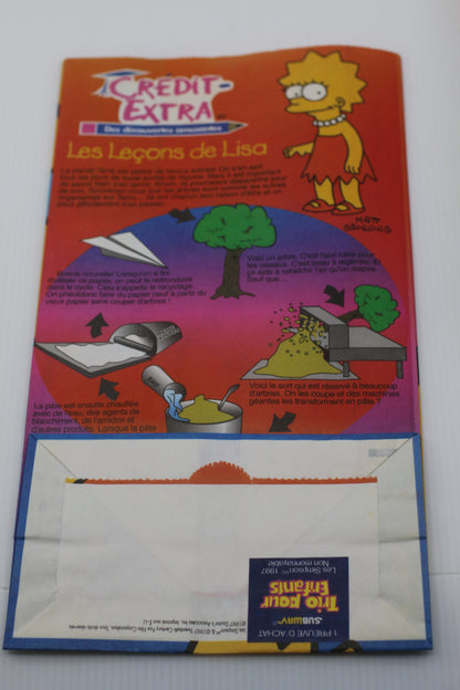 Vintage Simpsons Subway Kids Meal Paper Bag Canada 1990s