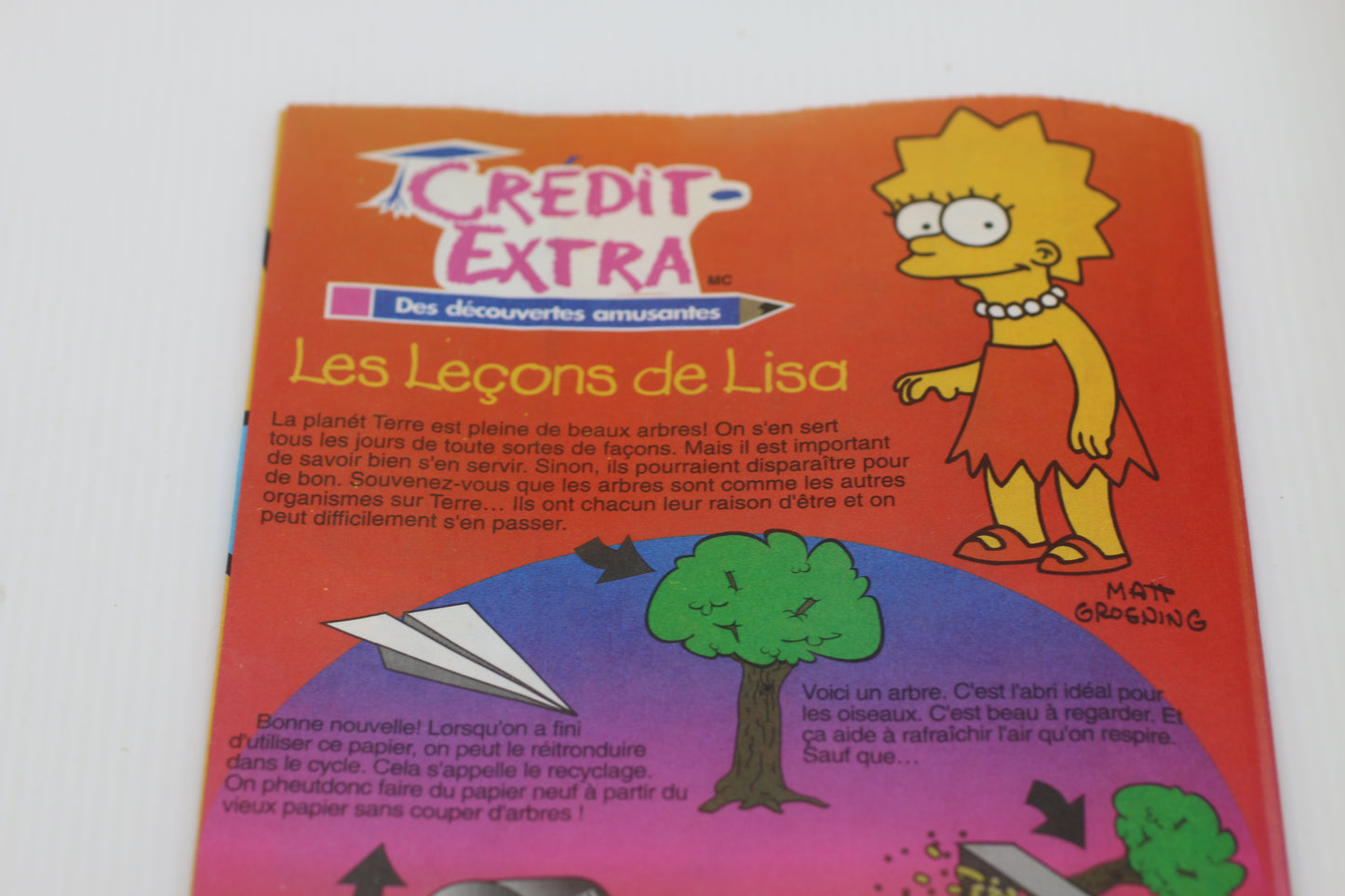 Vintage Simpsons Subway Kids Meal Paper Bag Canada 1990s