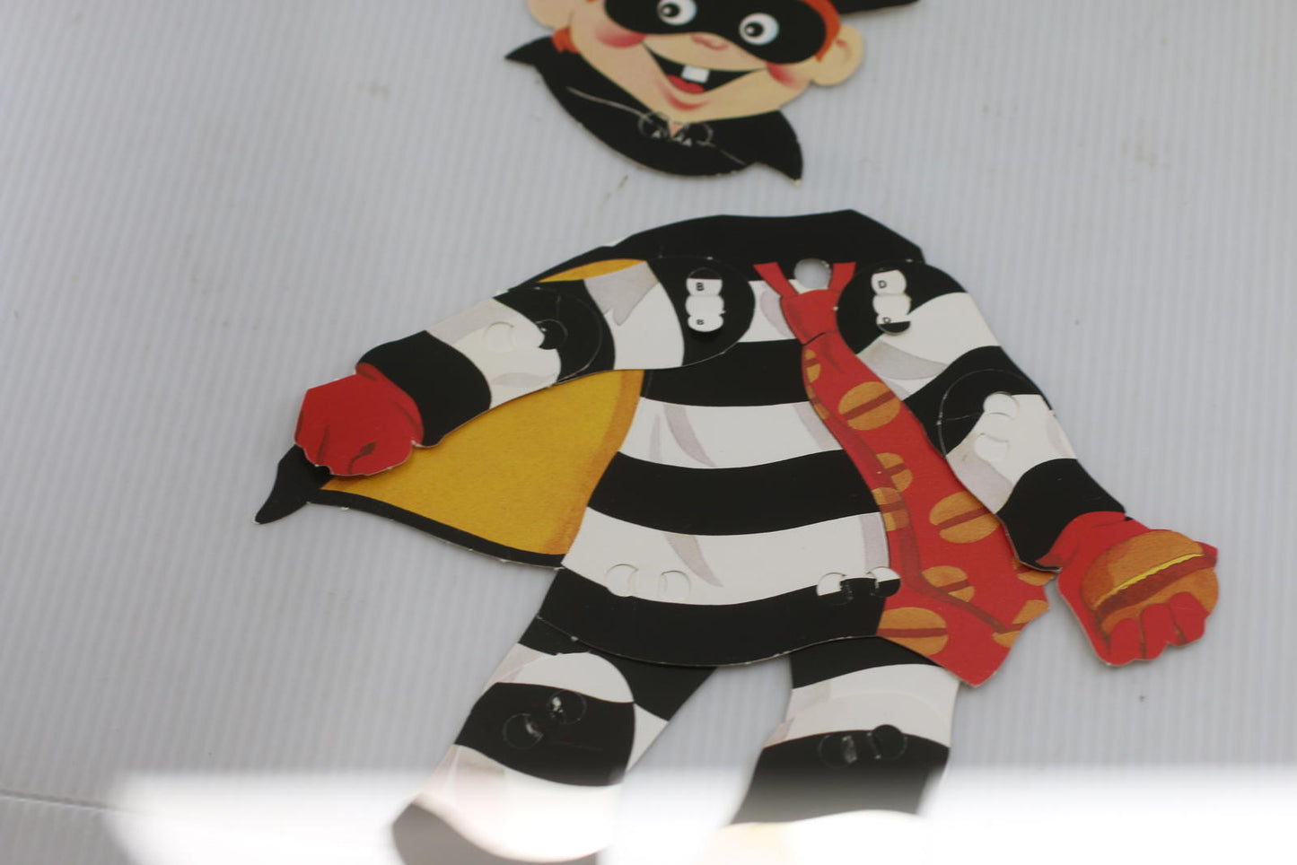 1986 McDonald’s Canada Hamburglar Poseable Cardboard Figure