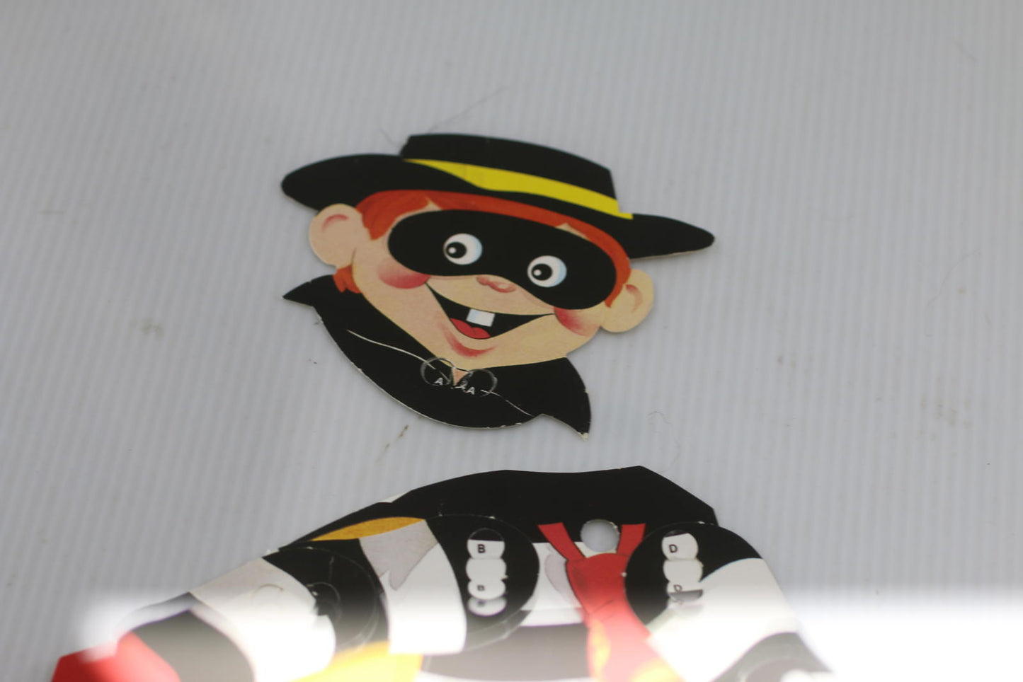 1986 McDonald’s Canada Hamburglar Poseable Cardboard Figure