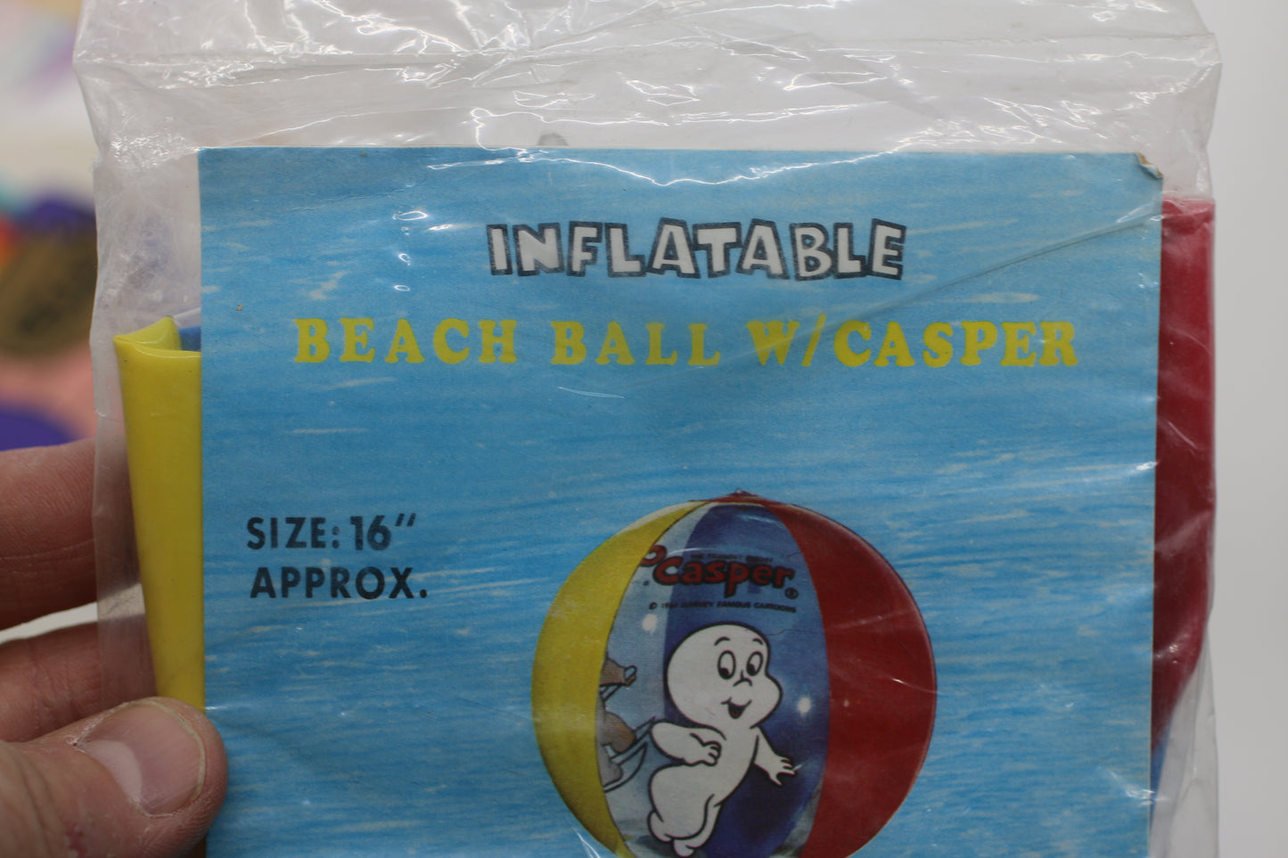 Vintage 1981 Casper the Friendly Ghost Inflatable Beach Ball 16” – Harvey Films – Sealed