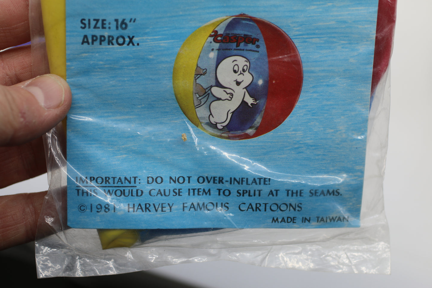 Vintage 1981 Casper the Friendly Ghost Inflatable Beach Ball 16” – Harvey Films – Sealed