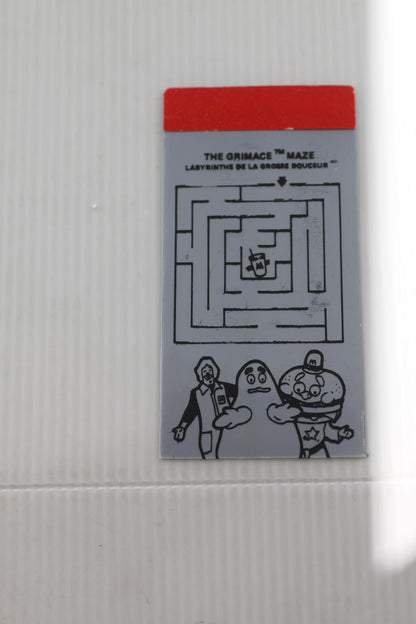 Vintage 1980 McDonald's Grimace Maze Puzzle Card Canada Paper Toy Rare Promo
