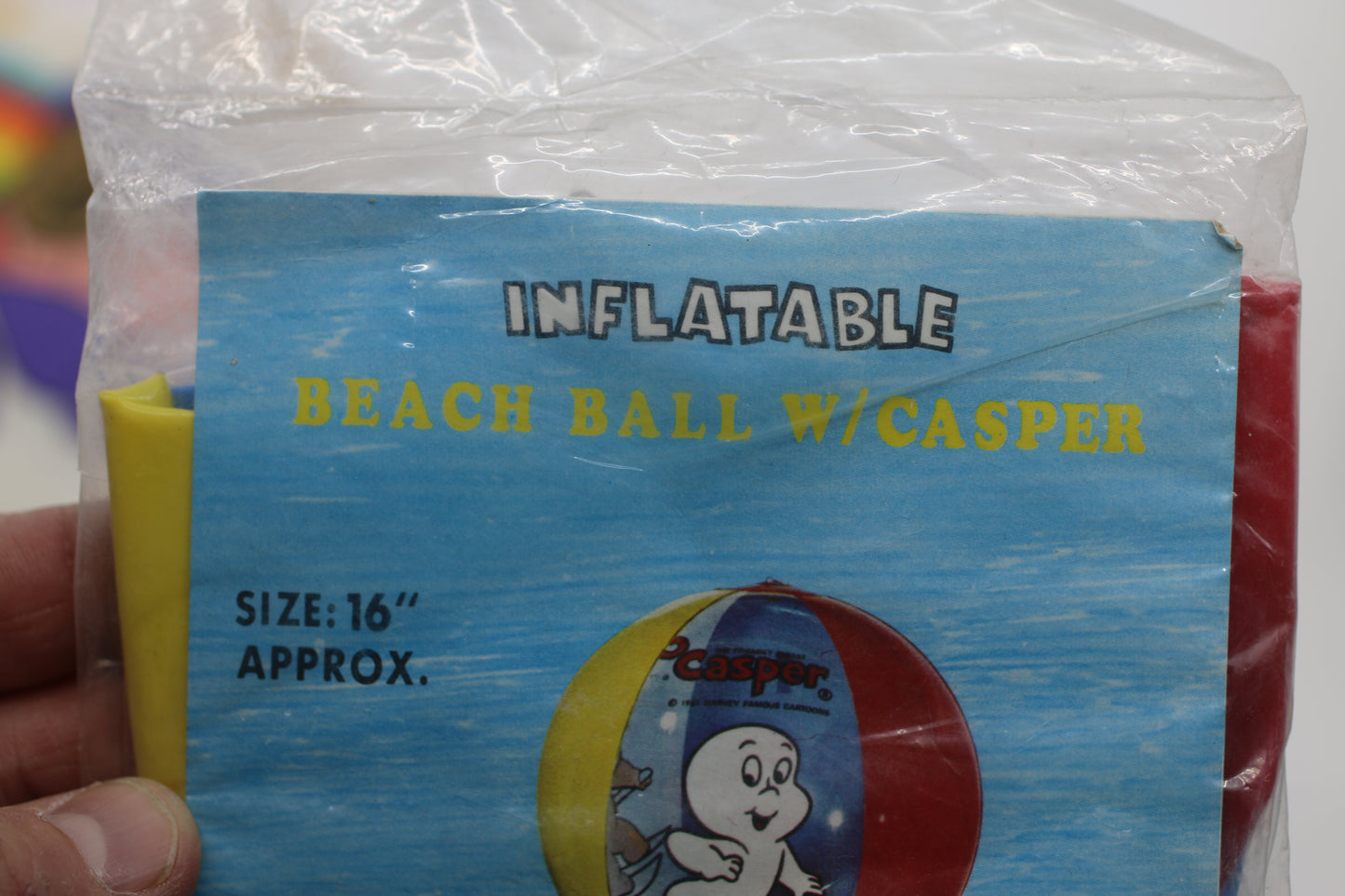 Vintage 1981 Casper the Friendly Ghost Inflatable Beach Ball 16” – Harvey Films – Sealed