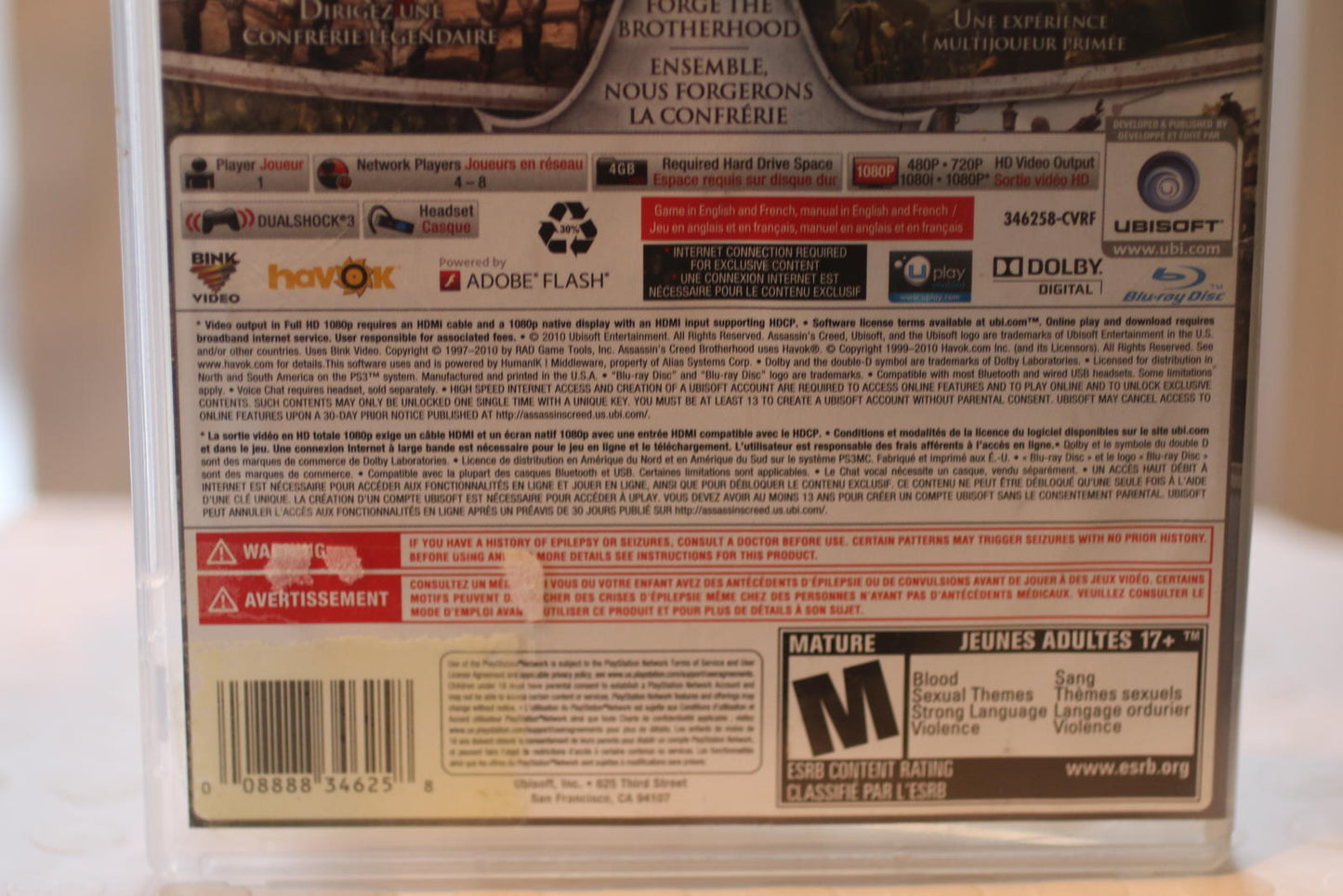 Assassin's Creed Brotherhood PS3 Video Game complete in box