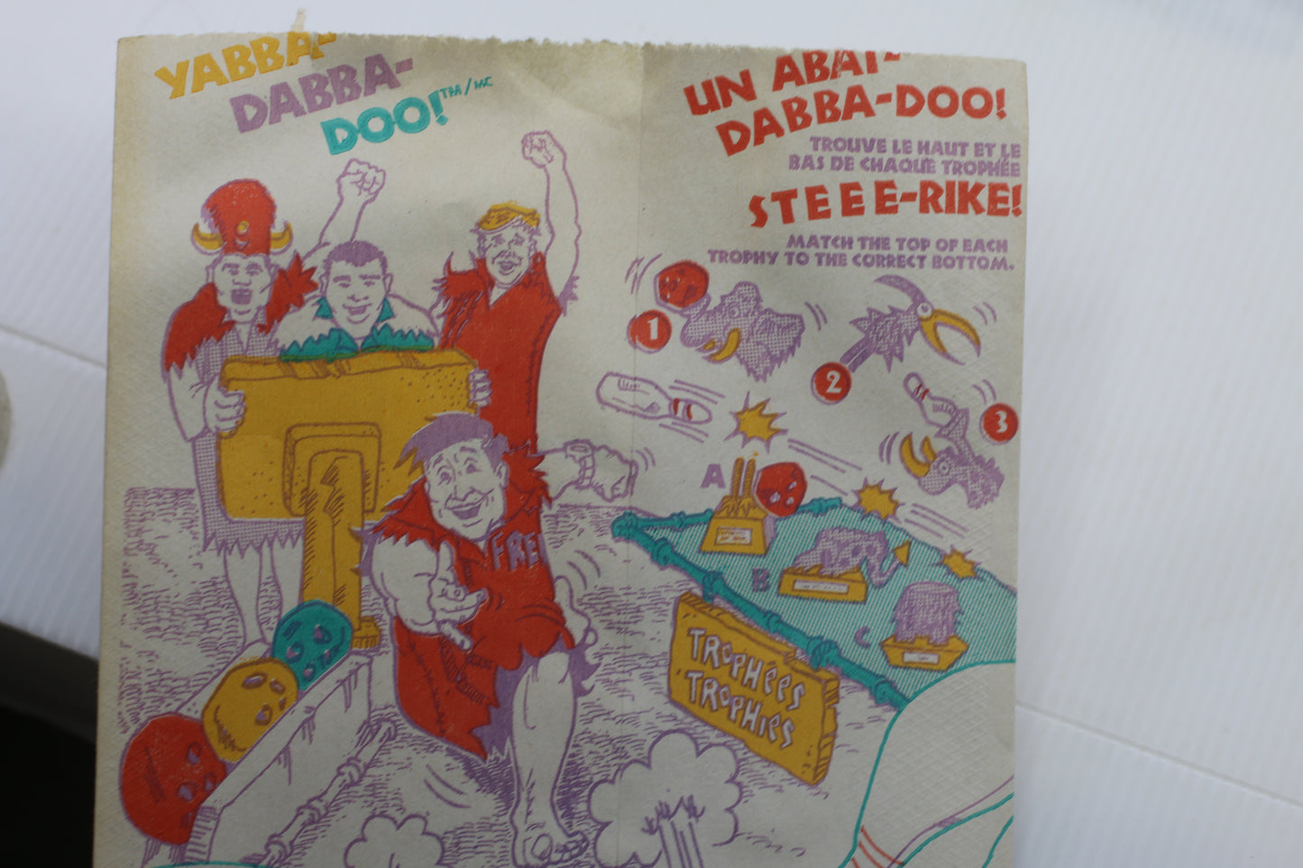 Vintage McDonald’s Happy Meal Activity Sheet bag 1980s Canada – Bilingual Paper Ephemera