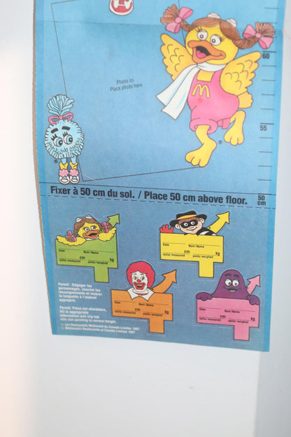 Vintage 1987 McDonald’s Canada Growth Chart McDonaldland