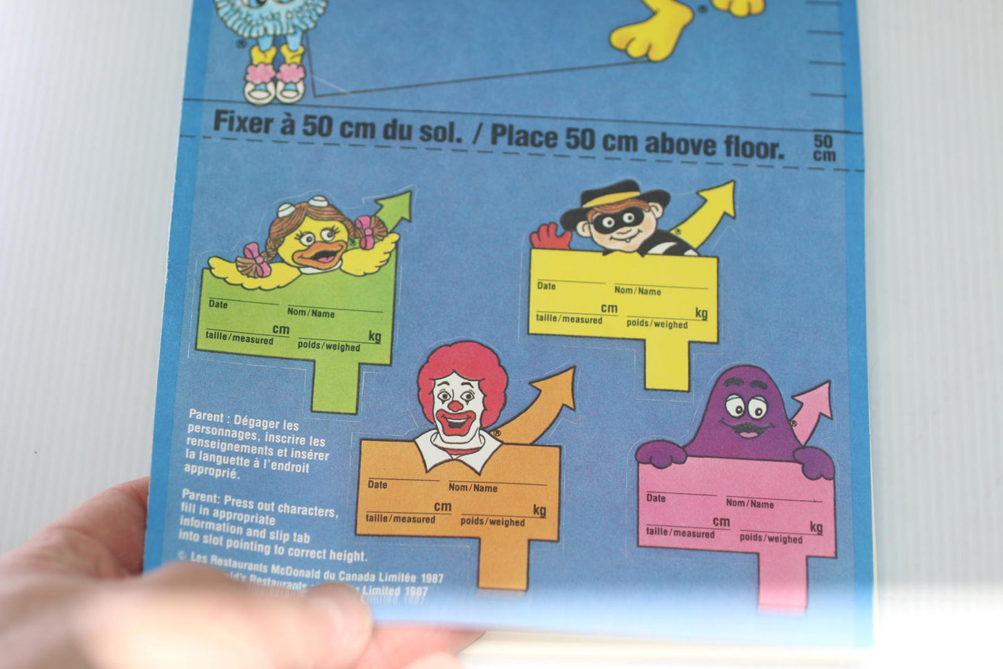 Vintage 1987 McDonald’s Canada Growth Chart McDonaldland