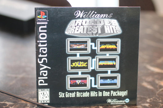 Williams Arcade's Greatest Hits PlayStation Manual Booklet Game only no disc