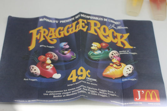 Vintage 1988 McDonald's Fraggle Rock Paper Placemat Tray Liner Jim Henson Promo