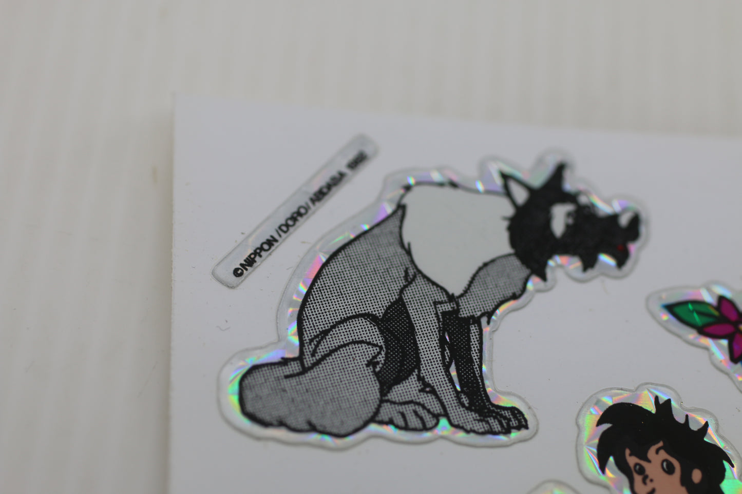 Vintage Disney Jungle Book Holographic Sticker Sheet – Mowgli & Shere Khan – 1990s