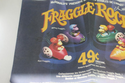 Vintage 1988 McDonald's Fraggle Rock Paper Placemat Tray Liner Jim Henson Promo