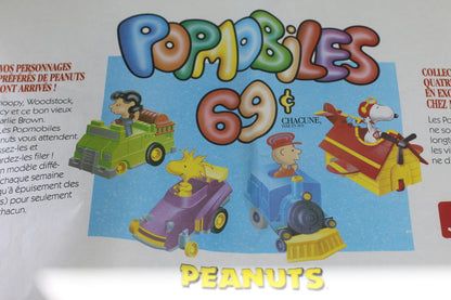 Vintage 1990 McDonald's Peanuts Snoopy Paper Placemat Tray Liner PopmobilesPromo