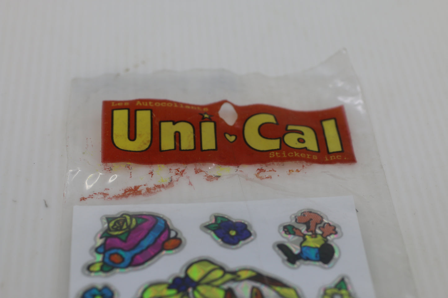 Vintage Uni-Cal Holographic Easter Bunny Sticker Sheet – Made in Canada – 1990s