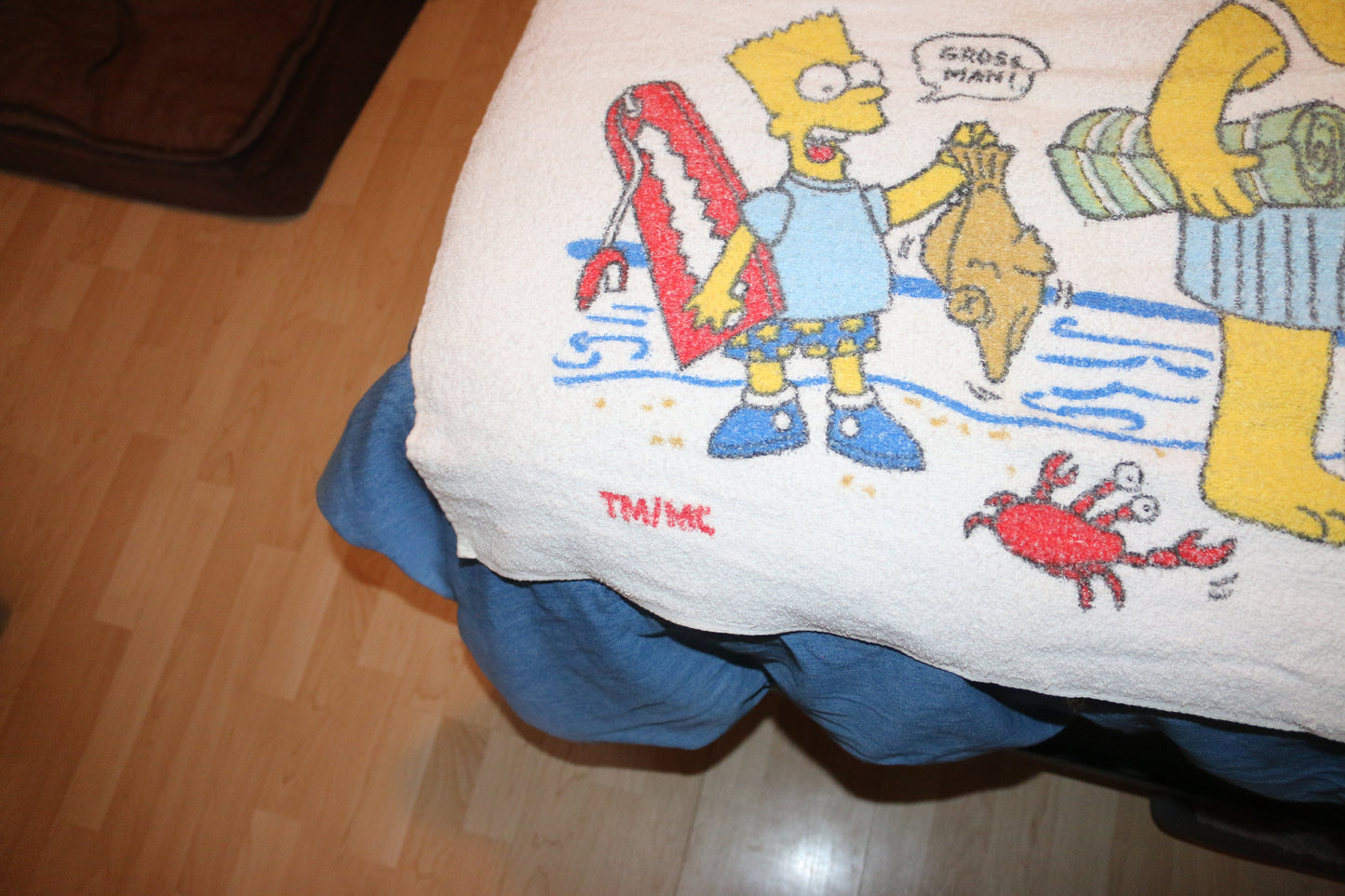 Vintage 1990s The Simpsons Beach Towel – Homer Bart Marge Lisa Maggie – Licensed