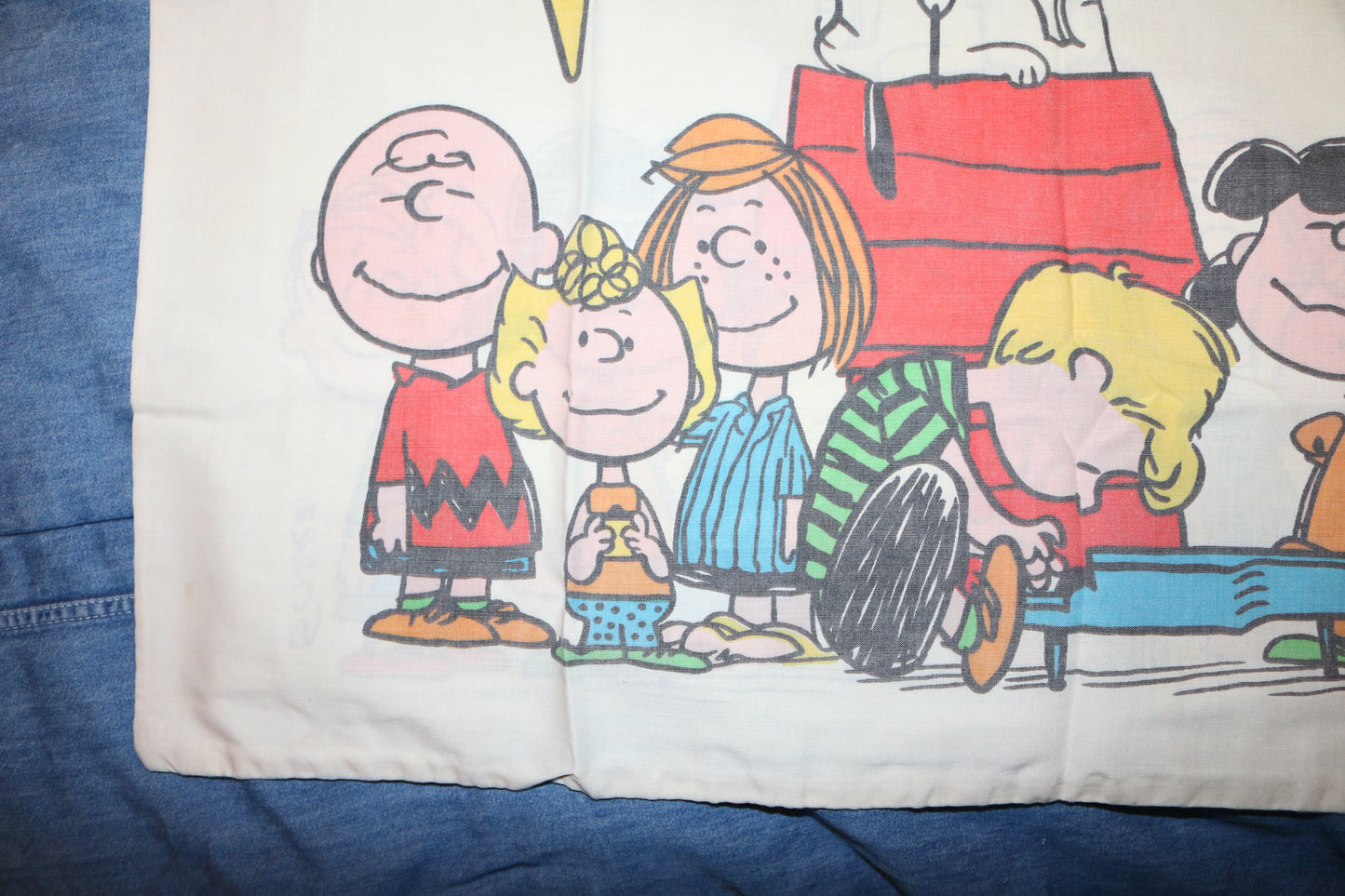 Vintage Peanuts Snoopy Pillowcase – Happiness Quote – 70s 80s – See Flaws