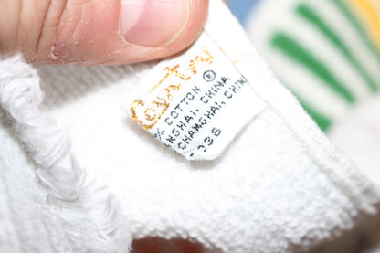 Vintage Hanging Kitchen Towel w/ Cord – Terry Cloth Fruit & Cup Pattern – Oven Door Towel