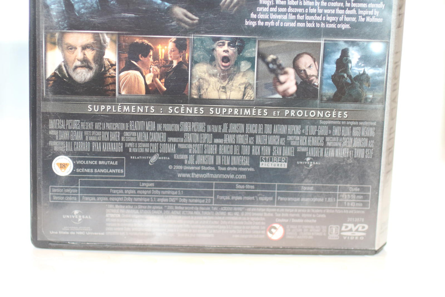 Wolfman 2010 Le Loup-Garou DVD - French Espagnol & English Edition Movie