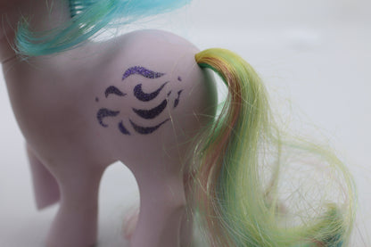 My Little Pony Vintage Rainbow Unicorn Windy #3 glittery symbols G1