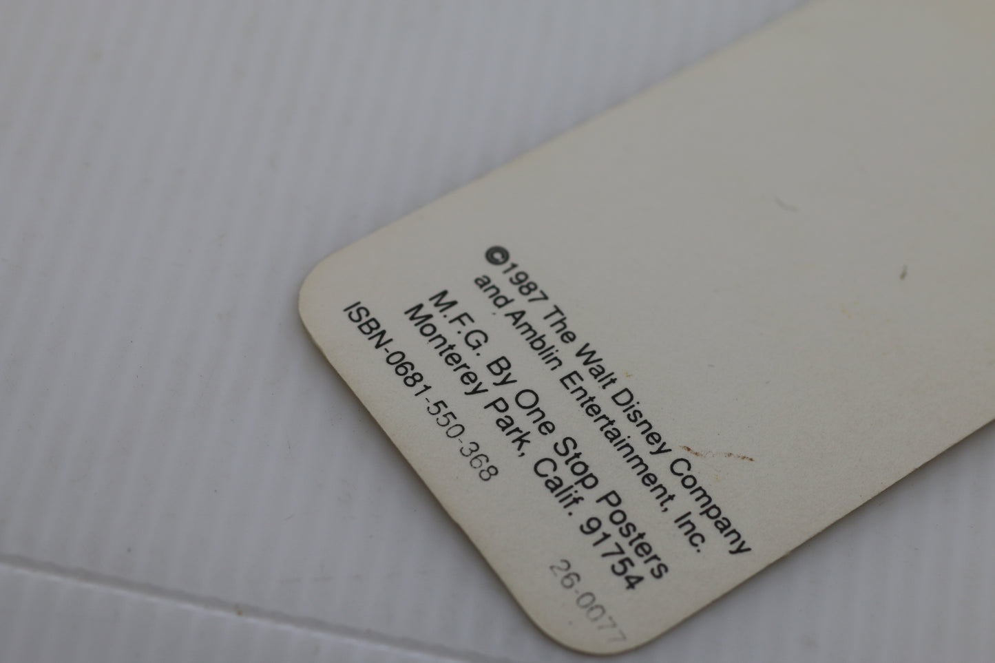 Vintage 1987 Roger Rabbit Bookmark – Disney / Amblin – One Stop Posters #1