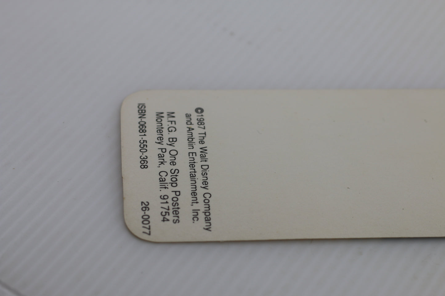 Vintage 1987 Roger Rabbit Bookmark – Disney / Amblin – One Stop Posters #2