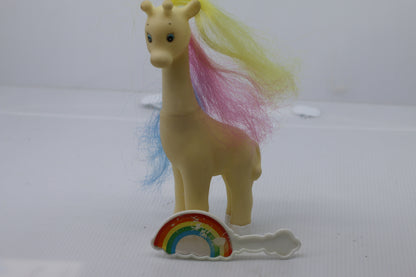 Rare Vintage Soma toys Giraffe W/ Rainbow Hair & Brush My Little Pony Sidekick