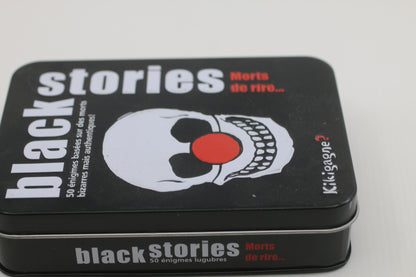 Black Stories – Morts de rire – Jeu de cartes énigmes – Édition française – Boîte métal