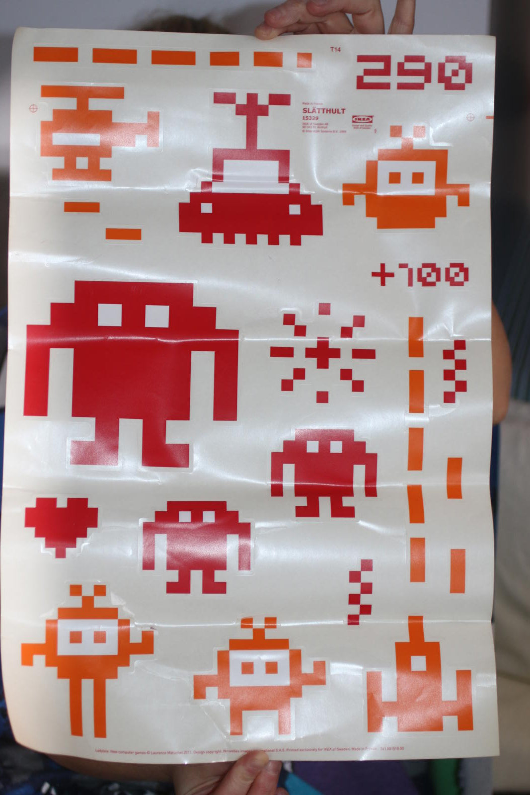 Vintage rare IKEA SLÄTTHULT 2011 Space Invaders Wall Stickers Decals