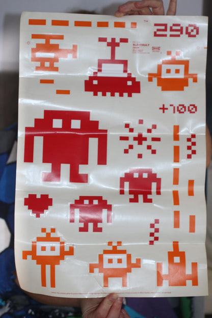 Vintage rare IKEA SLÄTTHULT 2011 Space Invaders Wall Stickers Decals