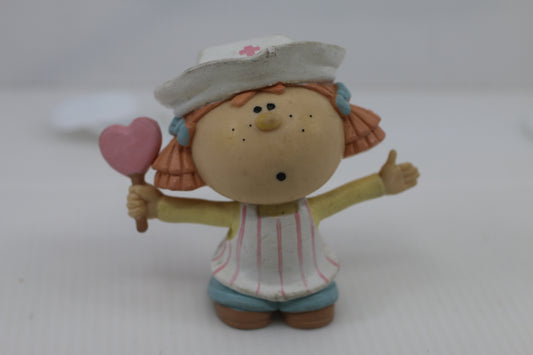 Vintage BUMPKINS FABRIZIO George Good Figurine Girl Candy Striper Heart Lollipop