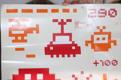 Vintage rare IKEA SLÄTTHULT 2011 Space Invaders Wall Stickers Decals