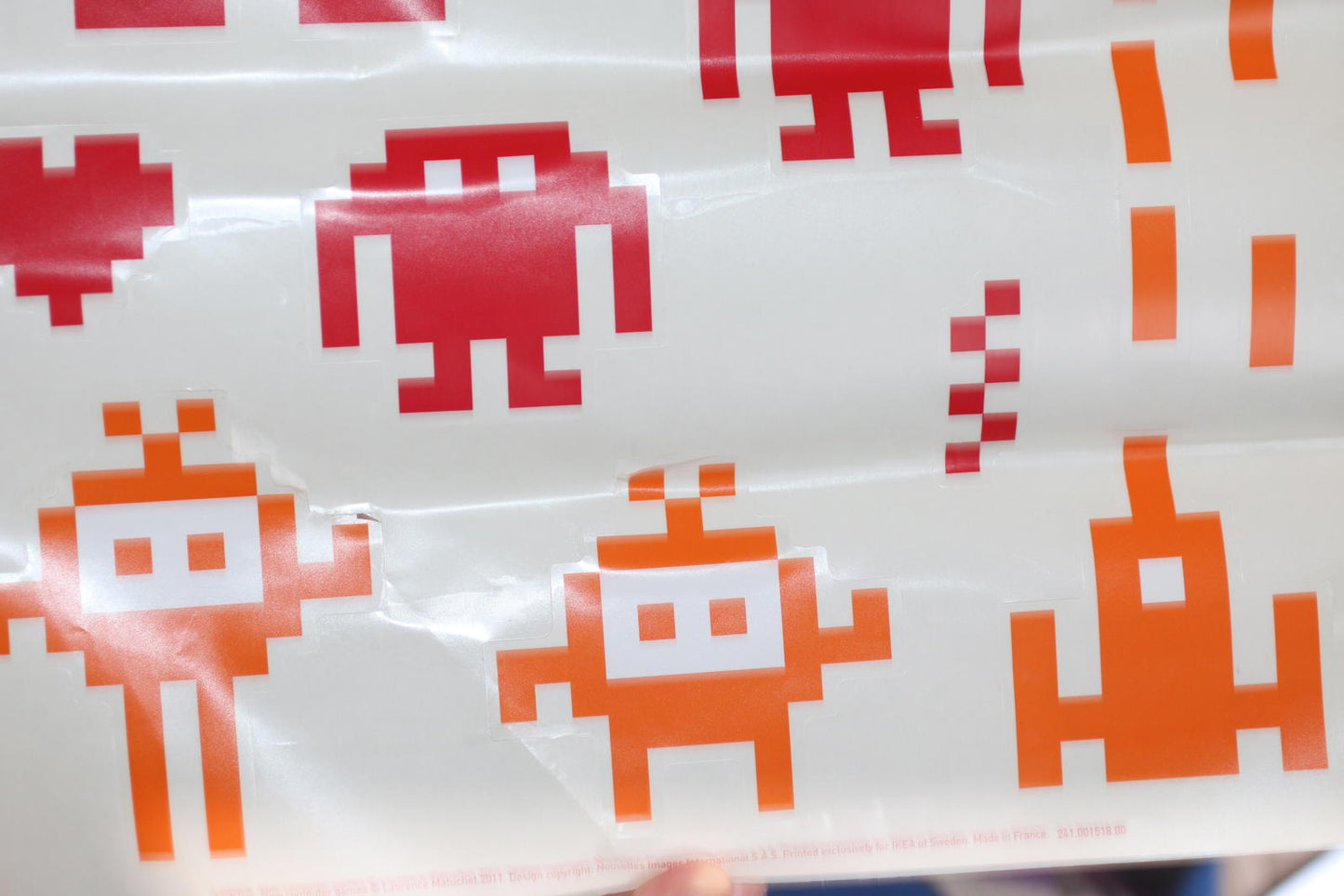 Vintage rare IKEA SLÄTTHULT 2011 Space Invaders Wall Stickers Decals