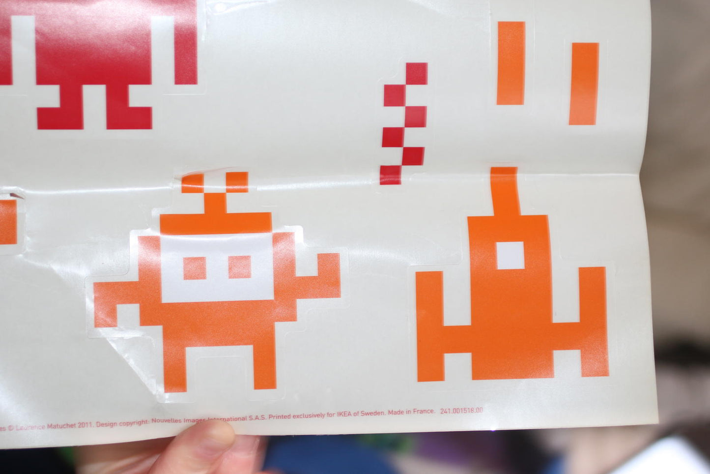 Vintage rare IKEA SLÄTTHULT 2011 Space Invaders Wall Stickers Decals