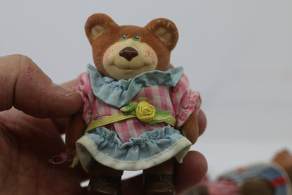 Vintage Furskins Bear Figures Lot – Hasbro – Boy & Girl Bears w/ Clothes