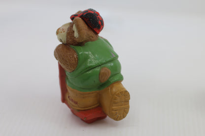 1986 Vintage Furskins Bears Scout’s Scooter Figure – PVC – 2.5" – Hong Kong