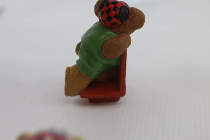 1986 Vintage Furskins Bears Scout’s Scooter Figure – PVC – 2.5" – Hong Kong