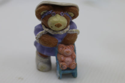 1986 Furskins Mother W Baby Bear Plastic Figurine Vintage Collectable OAA Inc.