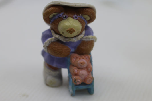 1986 Furskins Mother W Baby Bear Plastic Figurine Vintage Collectable OAA Inc.