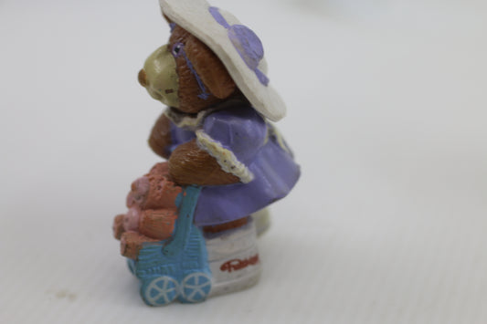 1986 Furskins Mother W Baby Bear Plastic Figurine Vintage Collectable OAA Inc.