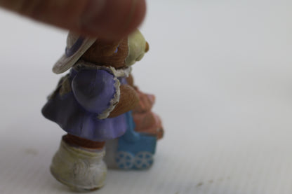 1986 Furskins Mother W Baby Bear Plastic Figurine Vintage Collectable OAA Inc.