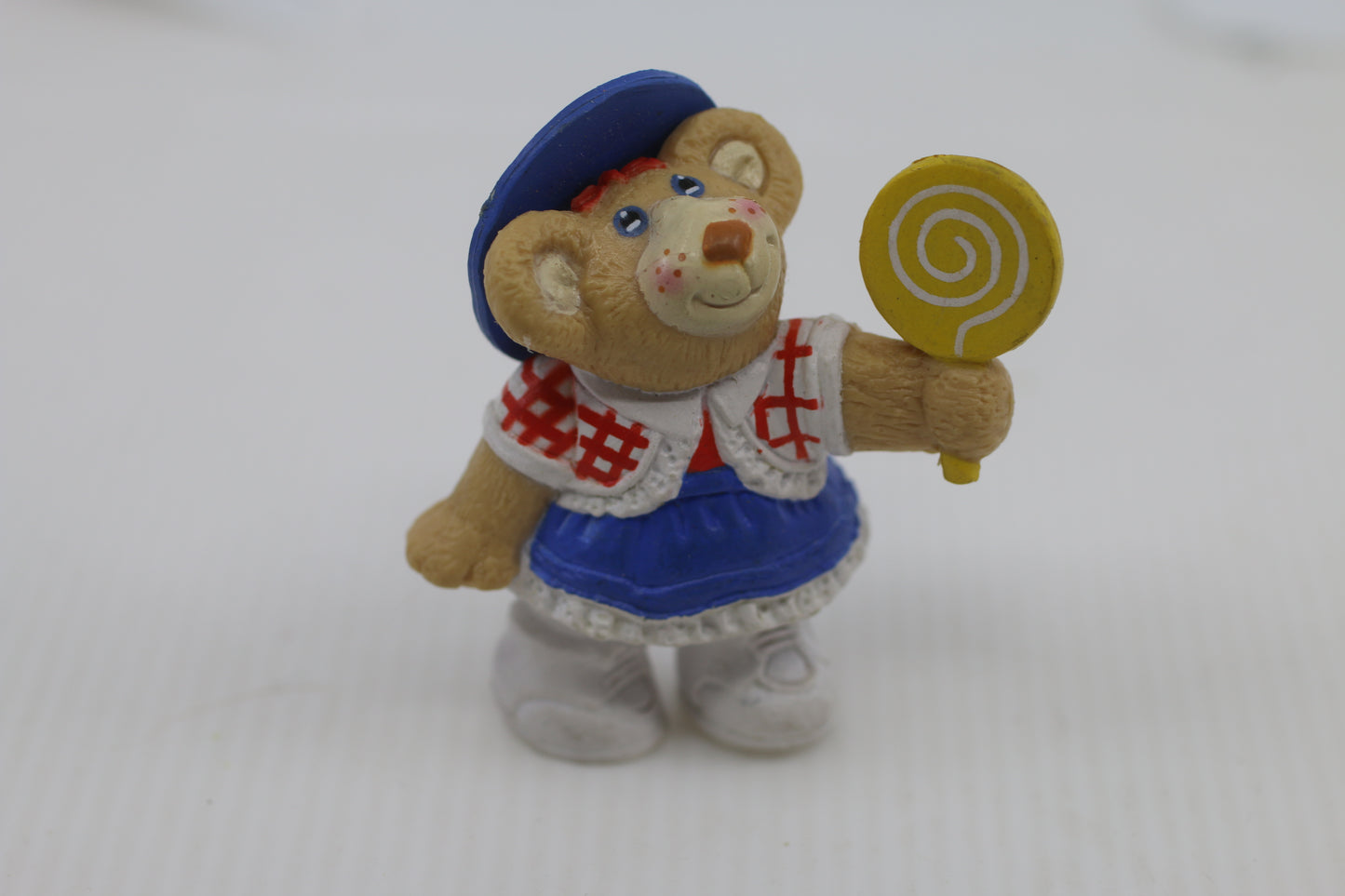 1986 Furskins Young Girl W Lollipop Bear Plastic Figurine Collectable OAA Inc.