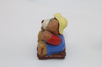 1986 Furskins Dad Is Rafting Bear Plastic Figurine Vintage Collectable OAA Inc.