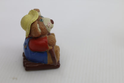 1986 Furskins Dad Is Rafting Bear Plastic Figurine Vintage Collectable OAA Inc.