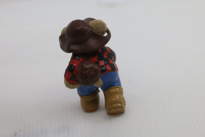 Vintage Furskins Bears Country Bear PVC Figure Plaid Shirt Hat 2.5” 1980s