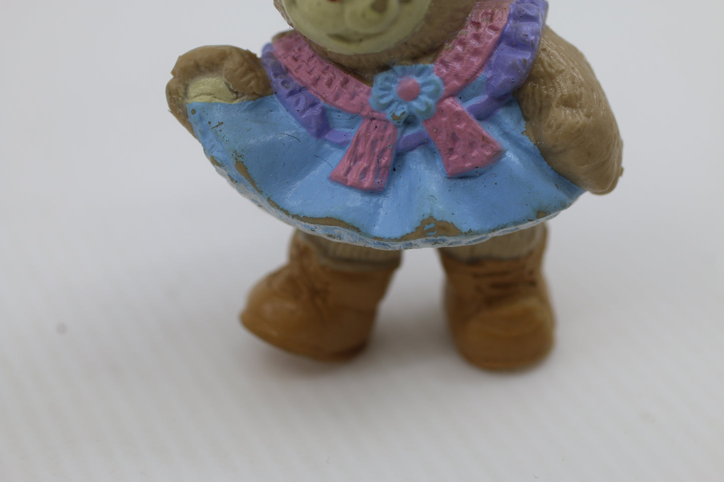 Vintage Furskins Bears Girl Figurine – Blue Dress & Hat – PVC – 1980s