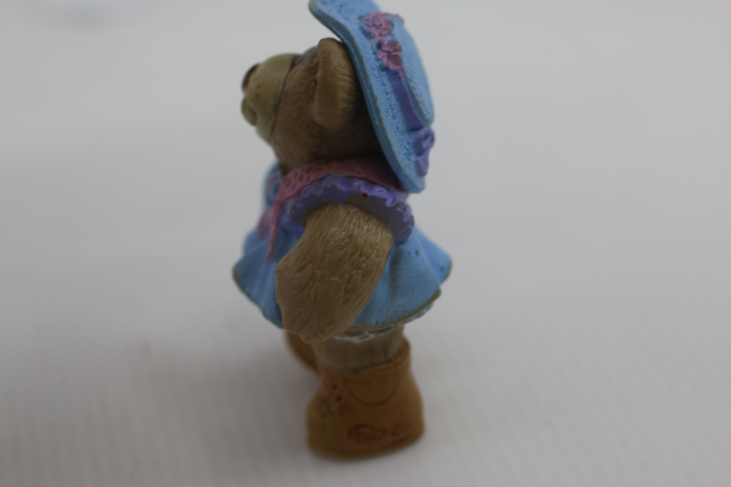 Vintage Furskins Bears Girl Figurine – Blue Dress & Hat – PVC – 1980s