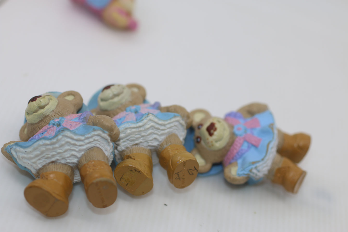 Vintage Furskins Bears Girl Figurine – Blue Dress & Hat – PVC – 1980s